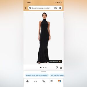 Norma Kamali Black Halter Maxi Dress